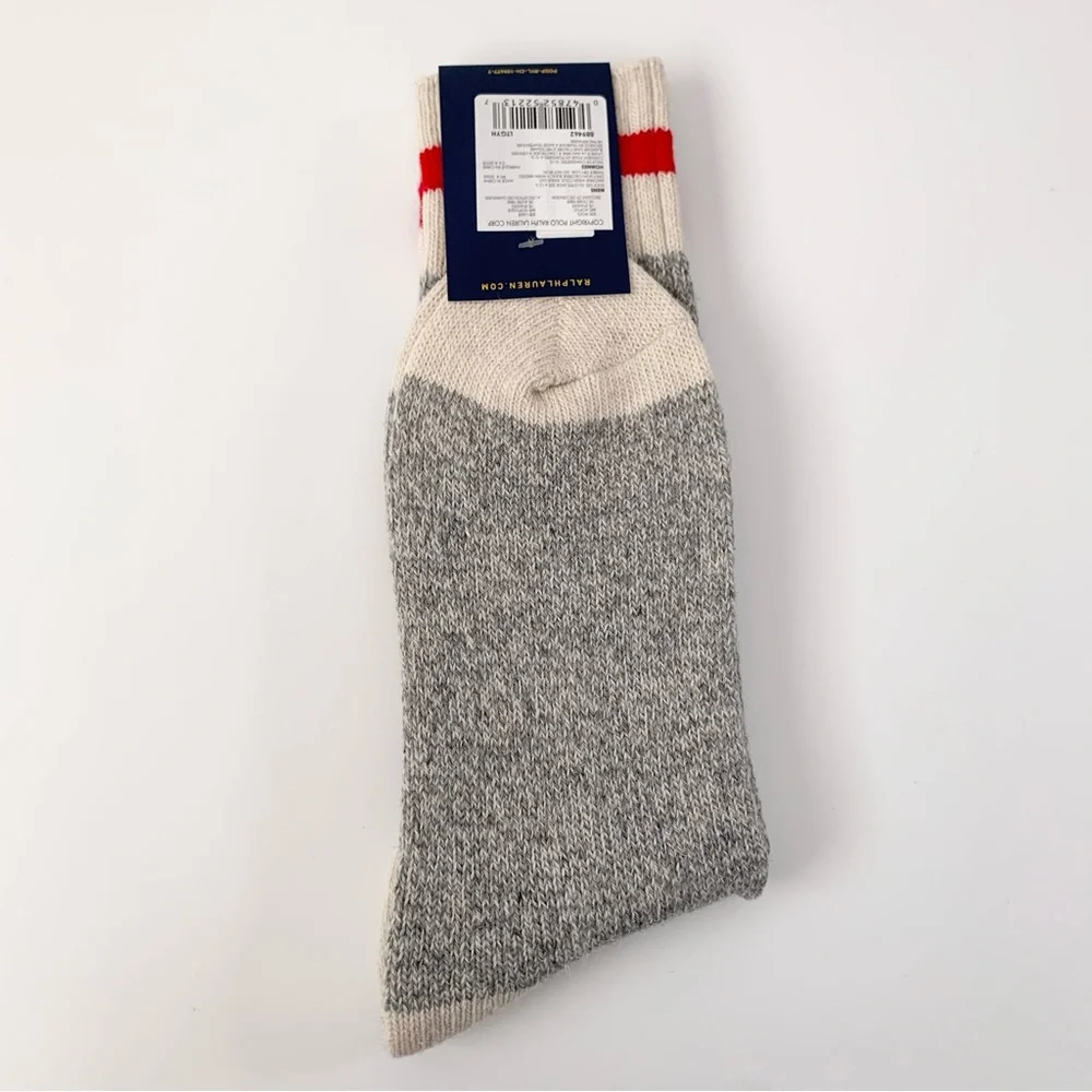 Long thick wool blend ragg boot socks (vintage sock monkey style)